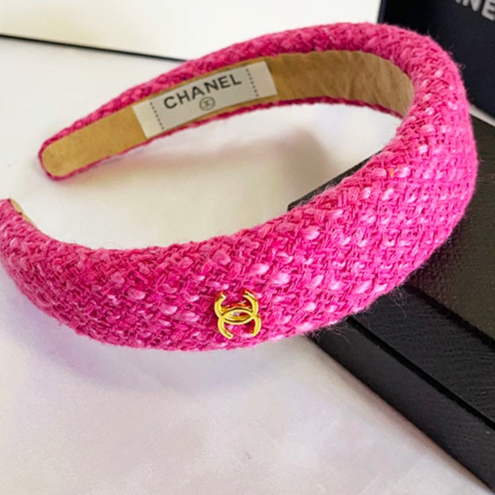 Pink Tweed Headband New